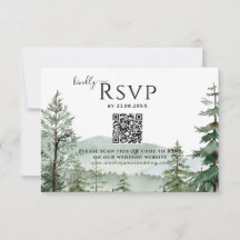 Código QR de Casamento de Floresta de Montanha Rus