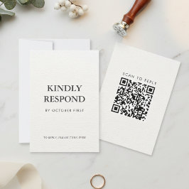 Cartão RSVP Código QR de Casamento de Inverno Minimalista Edit