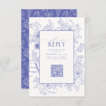 Código QR de Casamento de Lavanda Lilac Elegante