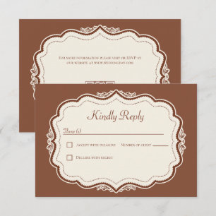 Cartão RSVP Código QR de Casamento de Outono em Terracota Eleg