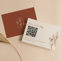 Código QR de Casamento de Terracotta Boho Minimali