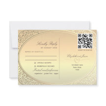 Código QR de Casamento Dourado com dupla função
