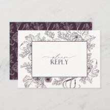 Código QR de Casamento Floral Púrpura de Ameixa El