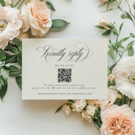 Cartão RSVP Código QR de Casamento Listras Imponentes
