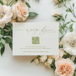 Cartão RSVP Código QR de Casamento Minimalista ROWAN