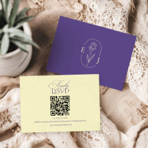 Código QR de Casamento Minimalista Violeta e Amare