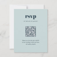 Código QR de casamento moderno Navy Blue tendência