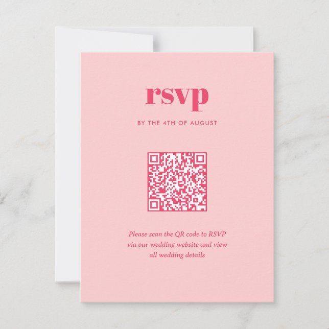 Cartão RSVP Código QR de Combinação de Casamento de Mistura de (Frente)