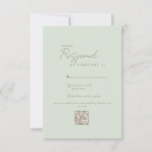 Cartão RSVP Código QR de Confirmação de Presença para Casament