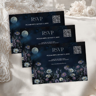 Cartão RSVP Código QR de Confirmação de Presença para Casament