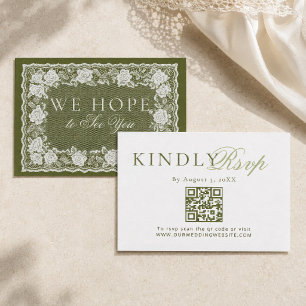 Cartão RSVP Código QR de Confirmação de Presença para Casament