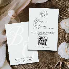 Cartão RSVP Código QR de presença no casamento online com bras