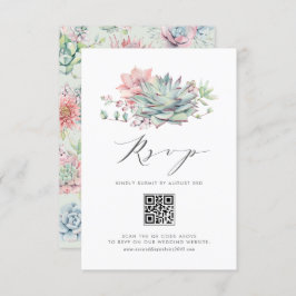 Cartão RSVP Código QR do Buquê do Pastel de Aquarelas