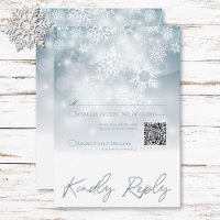 Código QR do Casamento Moderno da Neve Azul de inv