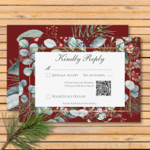 Código QR do Casamento Vermelho Vermelhos do Natal