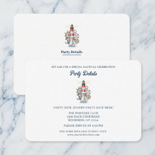 Cartão RSVP Código QR do Farol Oceânico Náutico