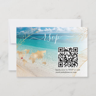 Cartão RSVP Código QR do Mapa de Passaporte de Destino de Casa