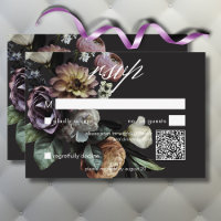Código QR Floral Elegante Moody Twilight Mudou