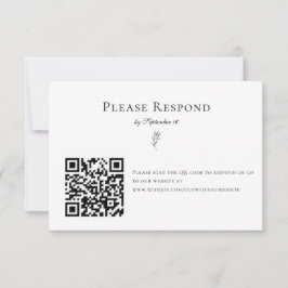 Cartão RSVP Código QR Moderno Elegante Elegante Mínimo Simples