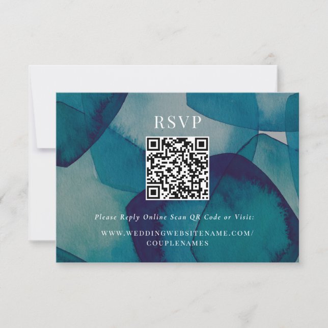 Cartão RSVP Código QR Online de Casamento Online de Casamento  (Frente)