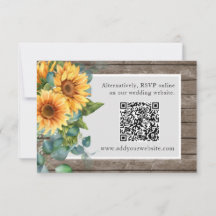 Código Qr Website Rustic Wood Sunflower RSV Casame