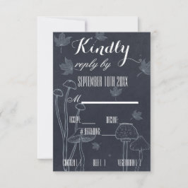 Cartão RSVP Cogumelo do giz do Marinho escuro