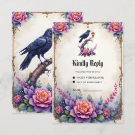Cartão RSVP Coleção de Casamento da Enfeitiçada Raven