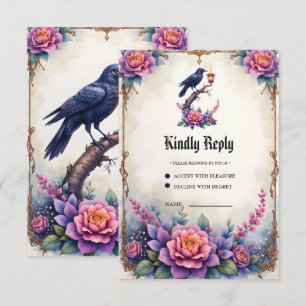 Cartão RSVP Coleção de Casamento da Enfeitiçada Raven