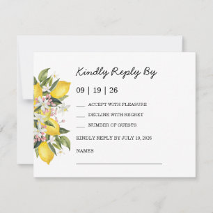 Cartão RSVP Coleção de Casamento de Citrinos de Limão Mediterr