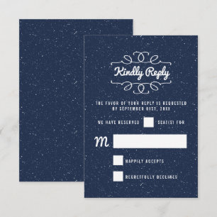 Cartão RSVP Coleção de Casamento Noite Estrelada