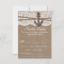 Cartão RSVP Coleção de Casamentos de Âncoras Náuticas Russas