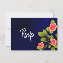 Coleção de Flores de Casamento Azul Escuro e Rosa