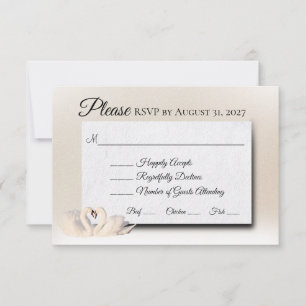 Cartão RSVP Coleção de Swans de Casamento