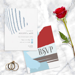 Cartão RSVP Color Block Wedding Winter ID740