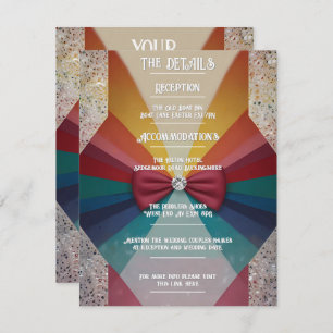 Cartão RSVP "Colorida casamento Elegante Rainbow