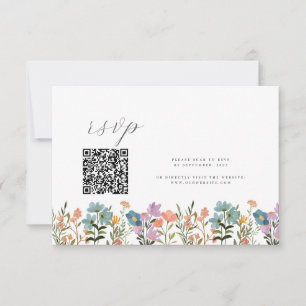 Cartão RSVP Colorida Cor de Água do Jardim Casamento de Flores