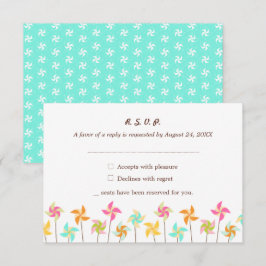 Cartão RSVP Colorida Pinroda Themed Wedding