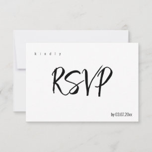Cartão RSVP Com opção dietética 💍 Elegante Minimalista