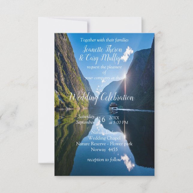 Cartão RSVP Comemorações do casamento norueguês (Frente)