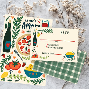 Cartão RSVP Comida Italiana That's Amore Casamento PERSONALIZA