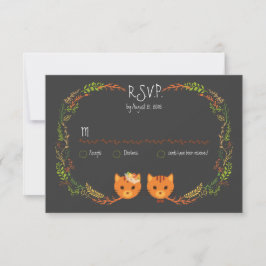 Cartão RSVP Concurso de Casamento de Gatos Florestais Rustic B
