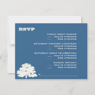 Cartão RSVP Confirmação de Casamento Bar Mitzvah da Árvore de