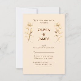 Cartão RSVP Confirmação de Casamento Boho Terracota