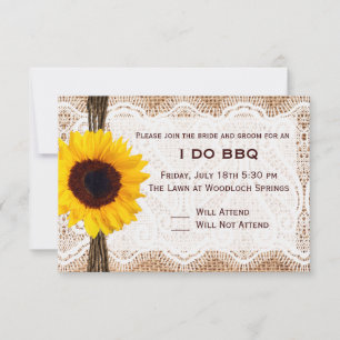 Cartão RSVP Confirmação de Casamento com Café da Manhã e Churr