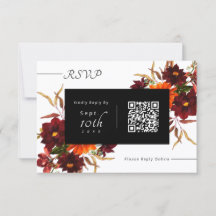Confirmação de Casamento com Código QR Floral de O