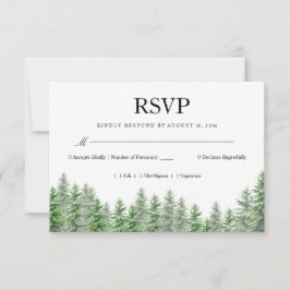 Cartão RSVP Confirmação de Casamento da Árvore de Pinheiro