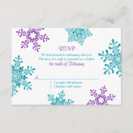 Cartão RSVP Confirmação de Casamento de Inverno com Floco de N