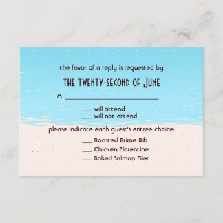 Cartão RSVP Confirmação de Casamento - Estilo Praia