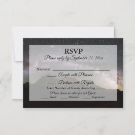 Cartão RSVP Confirmação de Casamento Estrelas da Montanha