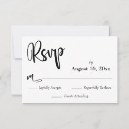 Cartão RSVP Confirmação de Casamento Festivo com Confete Doura